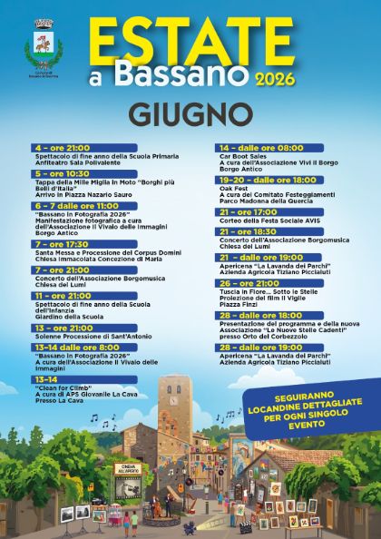 Estate a Bassano 2026: il programma degli eventi di giugno